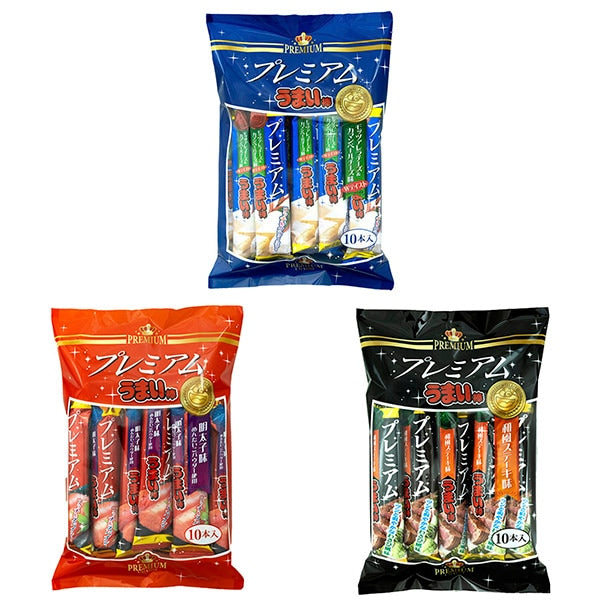 プレミアムうまい棒3種セット（各10本入） + 特典 – 楽駄屋