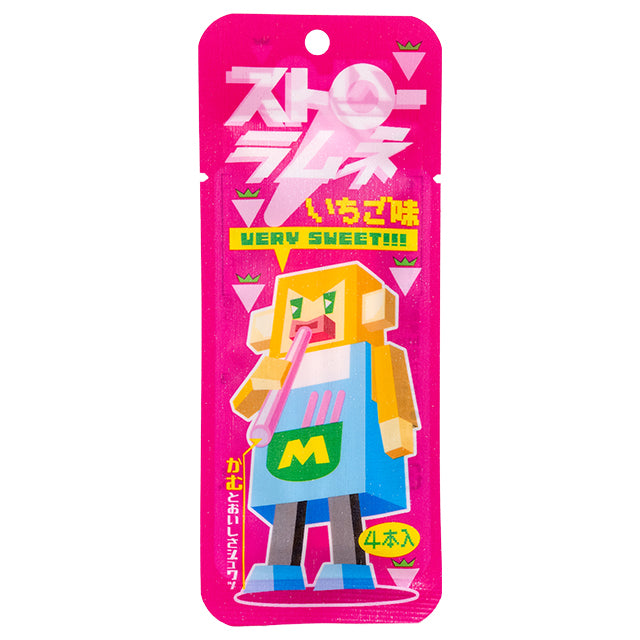 ストローラムネいちご味　24入り