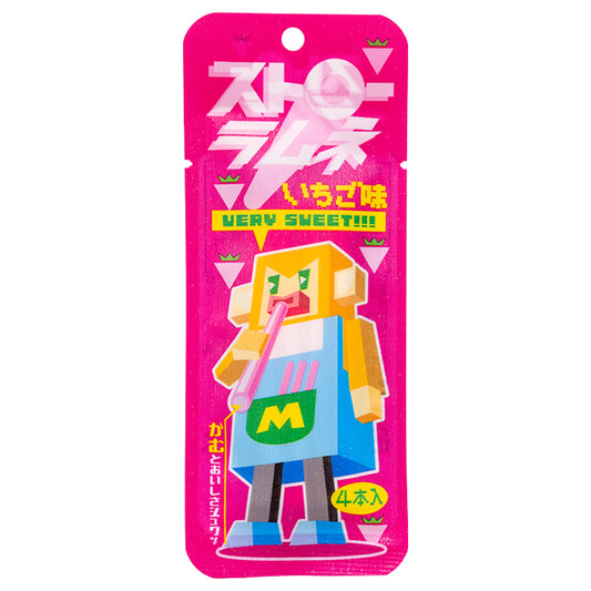 ストローラムネいちご味　24入り