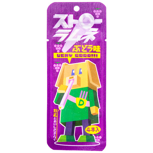 ストローラムネぶどう味　24入り